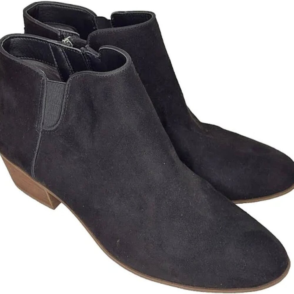 Circus by Sam Edelman Preston Black Suede Low Heel Ankle Booties